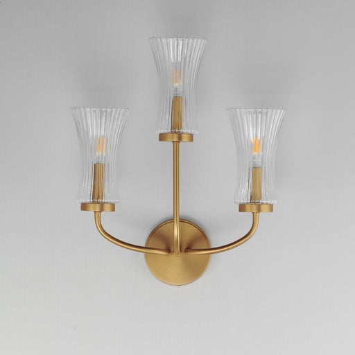 Camelot 3 Light Bath Vanity in Natural Aged Brass