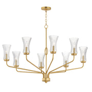 Camelot 8 Light Chandelier in Natural Aged Brass