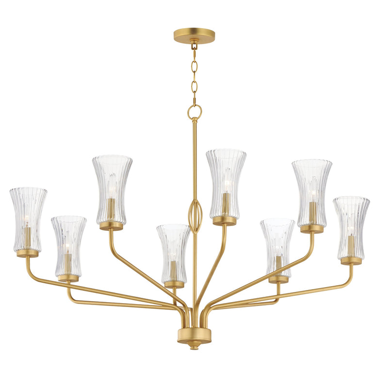 Camelot 8 Light Chandelier in Natural Aged Brass