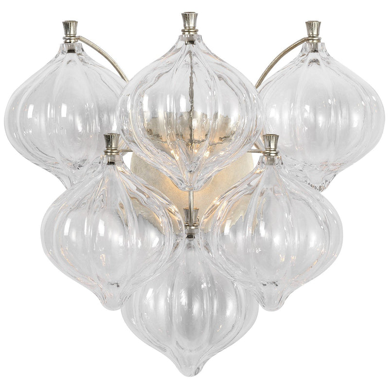 Caselli 15" Wall Sconce in Burnished Silver Leaf