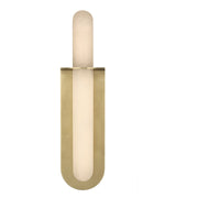 Fosse 18" Invertible Offset Oval Wall Sconce in Antique-Burnished Brass