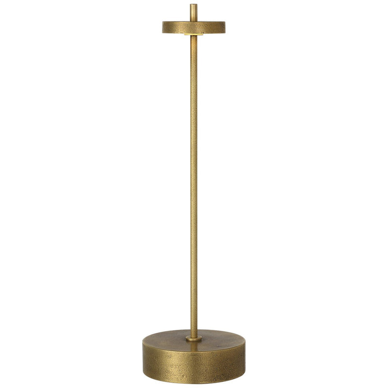 Sene 12" Rechargeable Table Lamp in Museum Brass