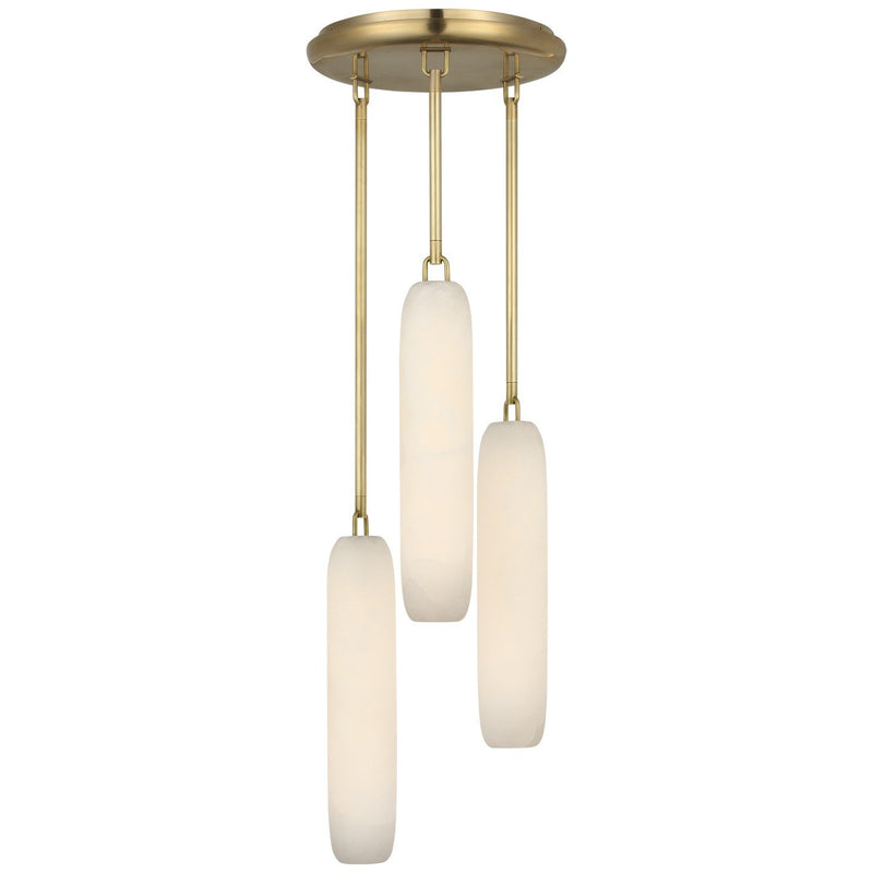 Formosa 3-Light Cluster Pendant in Antique-Burnished Brass