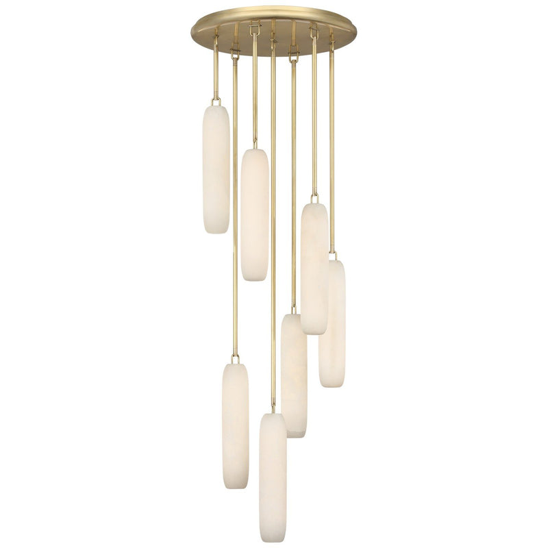 Formosa 7-Light Cluster Pendant in Antique-Burnished Brass