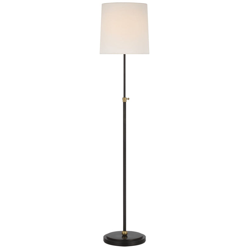 Bryant Adjustable Cordless Floor Lamp in Bronze and Hand-Rubbed Antique Brass