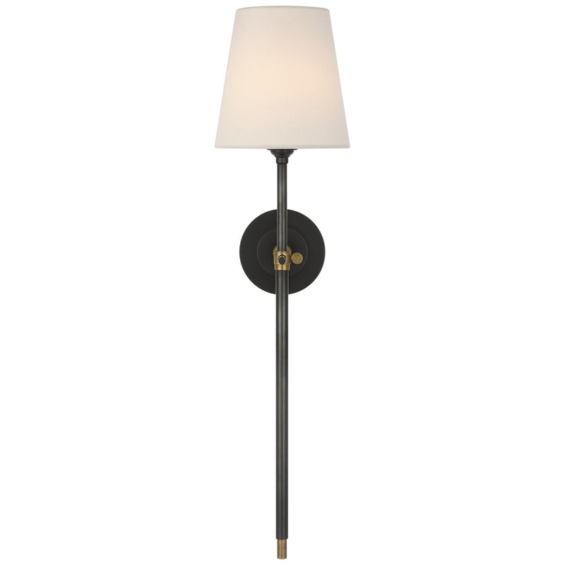 Bryant 27" Cordless Tail Wall Sconce in Bronze and Hand-Rubbed Antique Brass