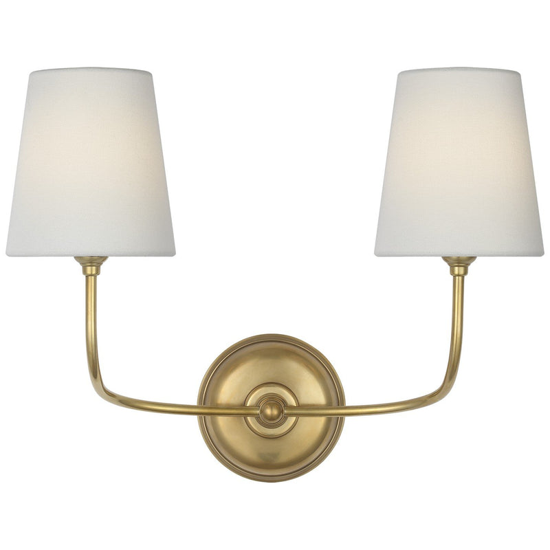 Vendome 16" Cordless Double Wall Sconce in Hand-Rubbed Antique Brass
