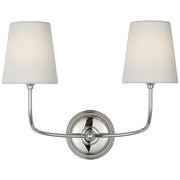 Vendome 16" Cordless Double Wall Sconce in Polished Nickel