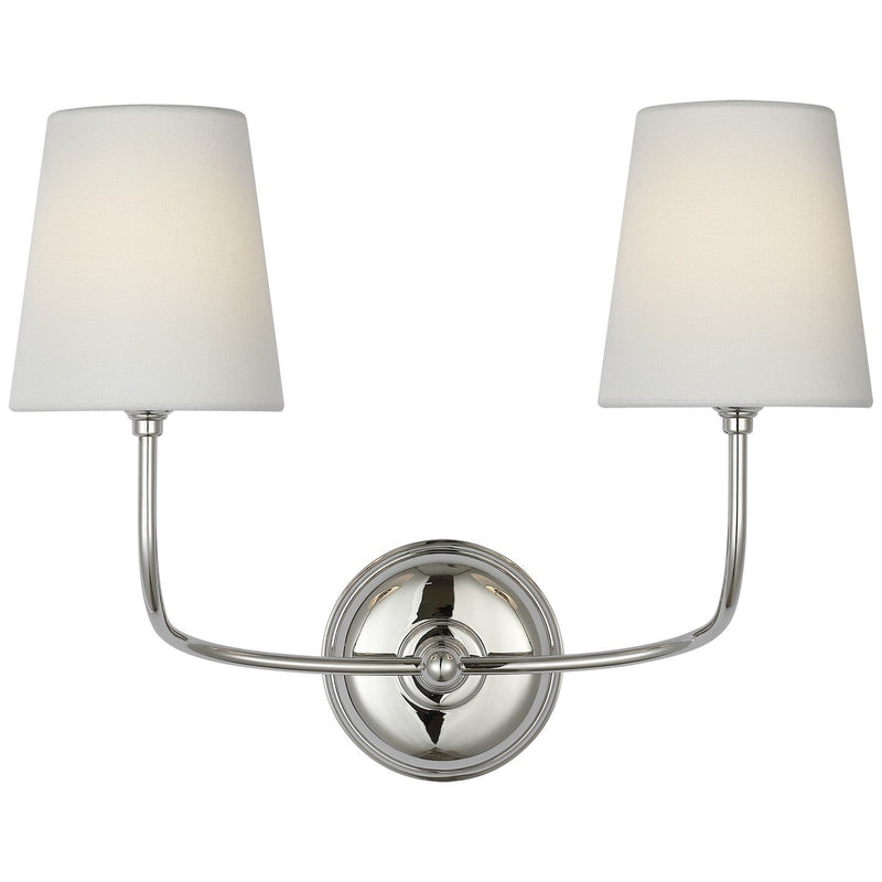 Vendome 16" Cordless Double Wall Sconce in Polished Nickel