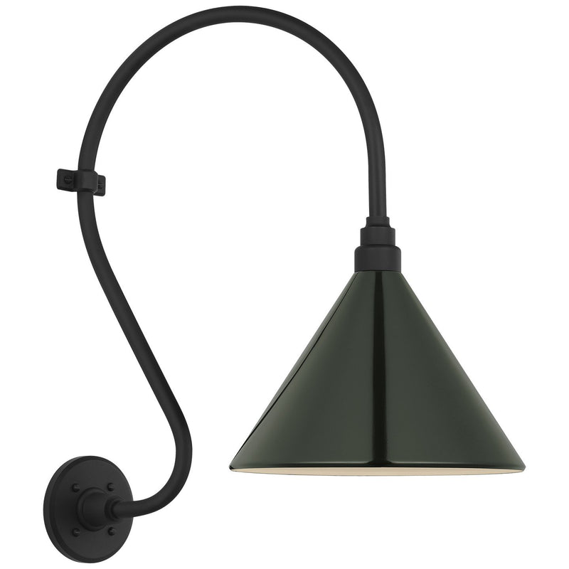 Academy Larrabee 15" Barn Light Outdoor Wall Lantern in Matte Black
