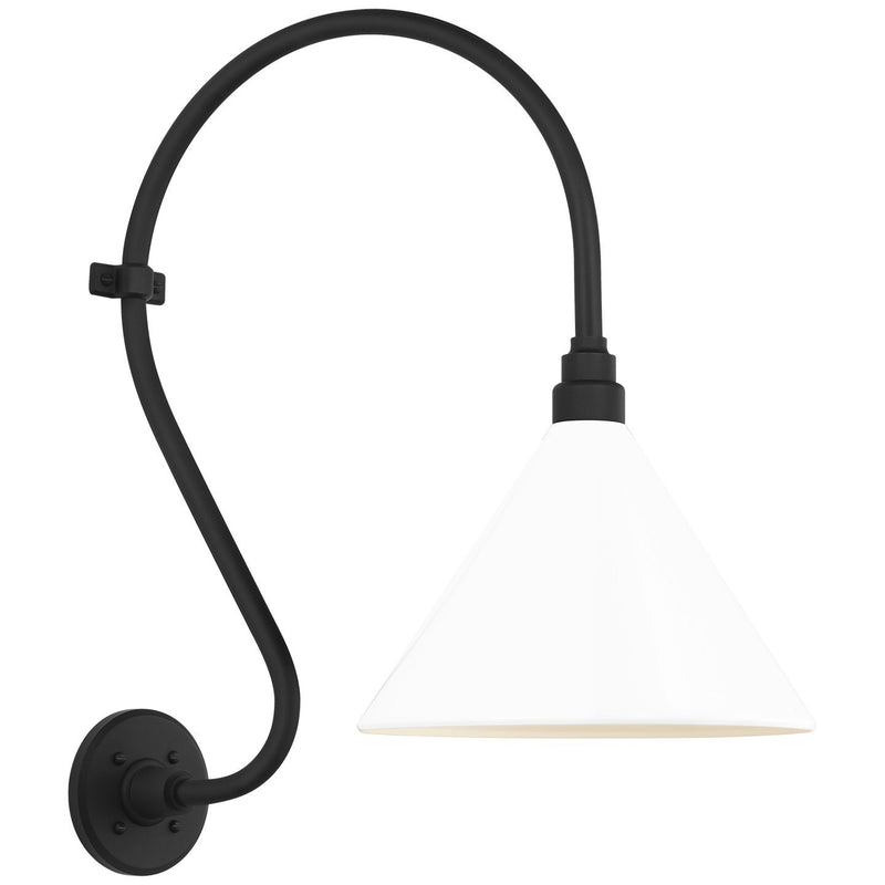 Academy Larrabee 15" Barn Light Outdoor Wall Lantern in Matte Black