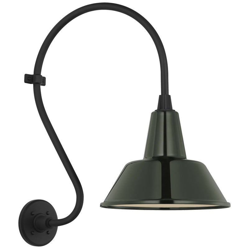 Academy Larrabee 15" Barn Light Outdoor Wall Lantern in Matte Black