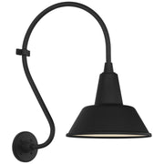 Academy Larrabee 15" Barn Light Outdoor Wall Lantern in Matte Black