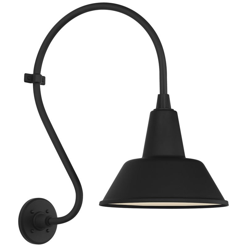 Academy Larrabee 15" Barn Light Outdoor Wall Lantern in Matte Black