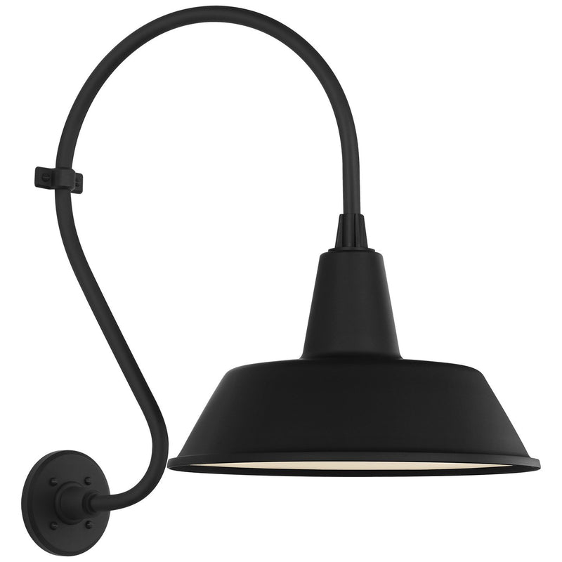 Academy Larrabee 15" Barn Light Outdoor Wall Lantern in Matte Black