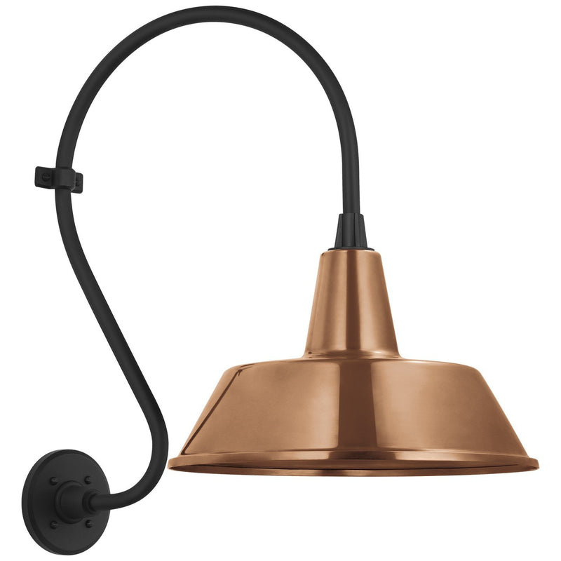Academy Larrabee 15" Barn Light Outdoor Wall Lantern in Matte Black