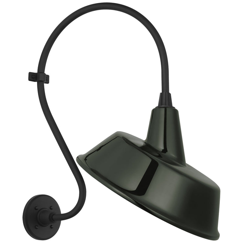 Academy Larrabee 15" Barn Light Outdoor Wall Lantern in Matte Black