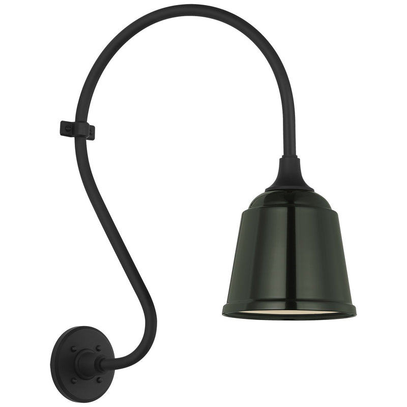 Academy Larrabee 15" Barn Light Outdoor Wall Lantern in Matte Black