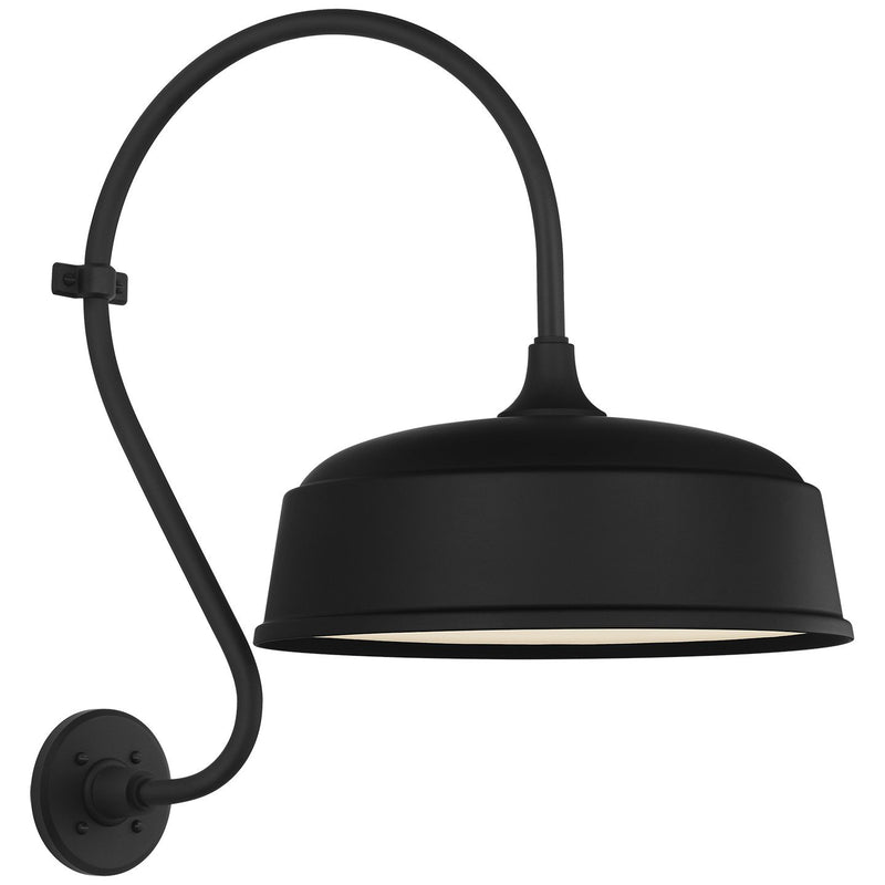Academy Larrabee 15" Barn Light Outdoor Wall Lantern in Matte Black