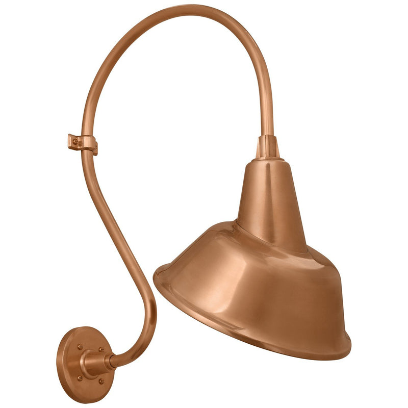 Academy Larrabee 15" Barn Light Outdoor Wall Lantern in Soft Copper