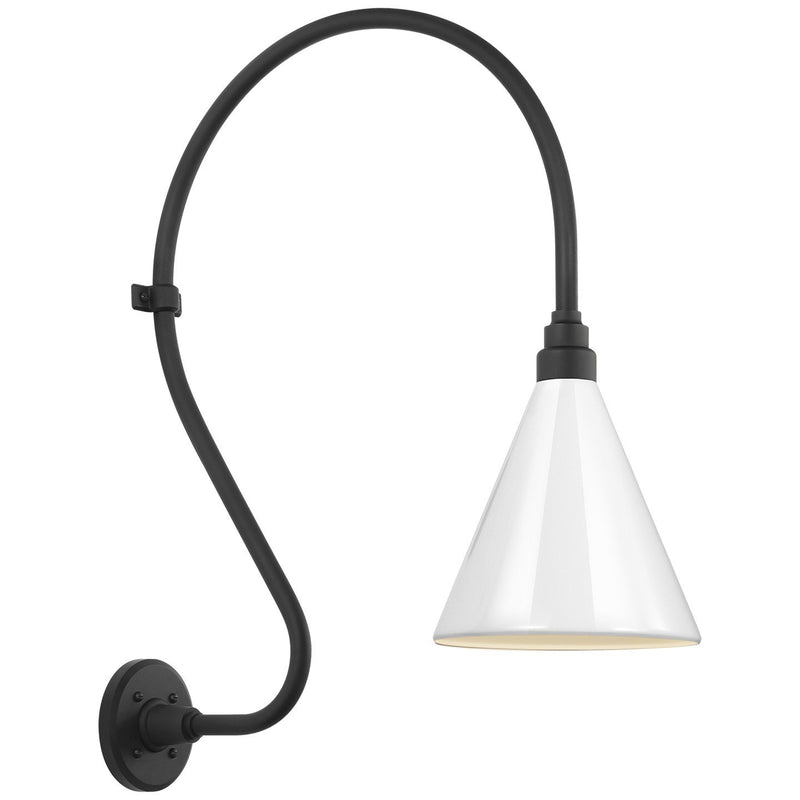 Academy Larrabee 18" Barn Light Outdoor Wall Lantern in Matte Black