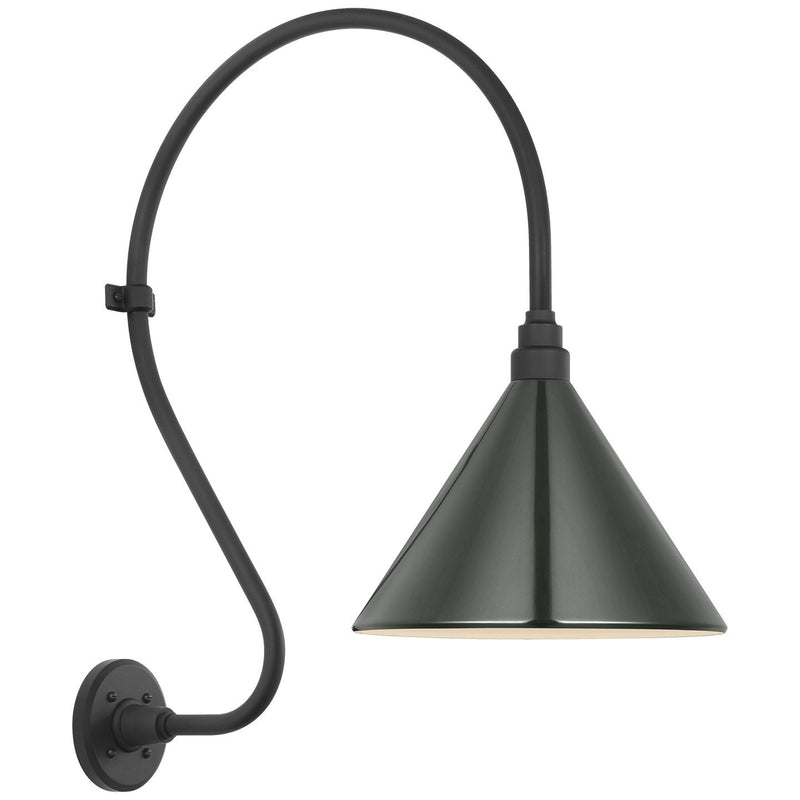 Academy Larrabee 18" Barn Light Outdoor Wall Lantern in Matte Black