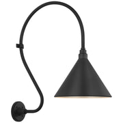 Academy Larrabee 18" Barn Light Outdoor Wall Lantern in Matte Black