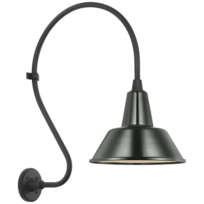 Academy Larrabee 18" Barn Light Outdoor Wall Lantern in Matte Black