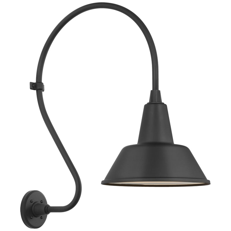 Academy Larrabee 18" Barn Light Outdoor Wall Lantern in Matte Black