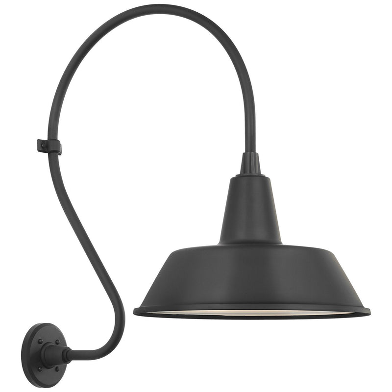 Academy Larrabee 18" Barn Light Outdoor Wall Lantern in Matte Black