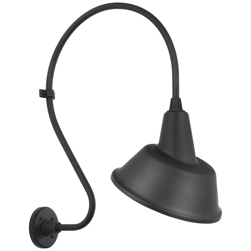 Academy Larrabee 18" Barn Light Outdoor Wall Lantern in Matte Black