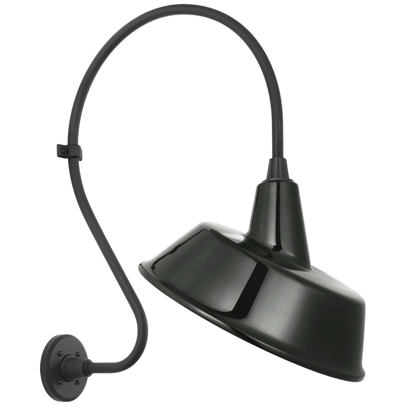 Academy Larrabee 18" Barn Light Outdoor Wall Lantern in Matte Black