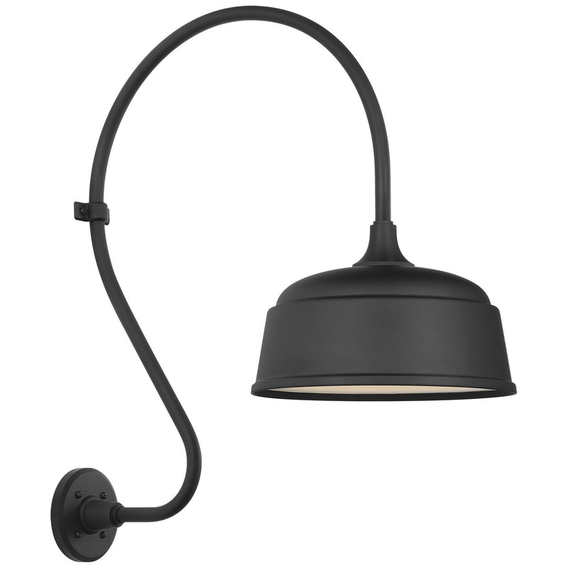Academy Larrabee 18" Barn Light Outdoor Wall Lantern in Matte Black