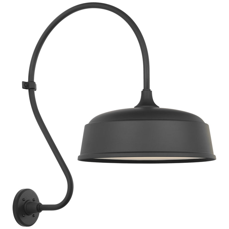 Academy Larrabee 18" Barn Light Outdoor Wall Lantern in Matte Black