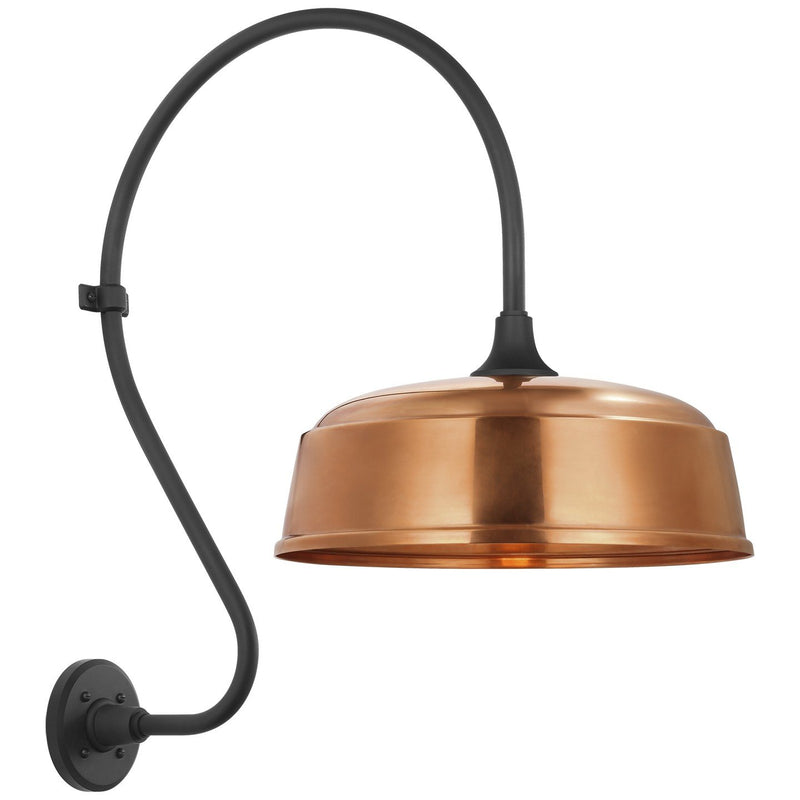 Academy Larrabee 18" Barn Light Outdoor Wall Lantern in Matte Black