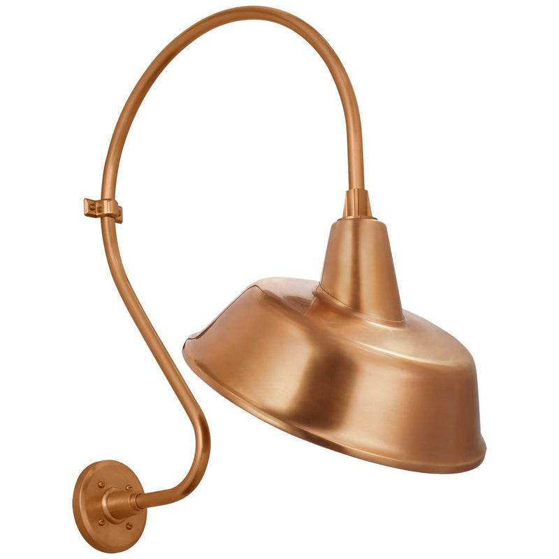 Academy Larrabee 18" Tilted Bowers Barn Light Outdoor Wall Lantern in Soft Copper