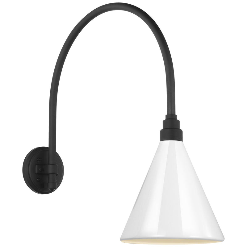Academy Arched Mack 19.5" Barn Light Outdoor Wall Lantern in Matte Black