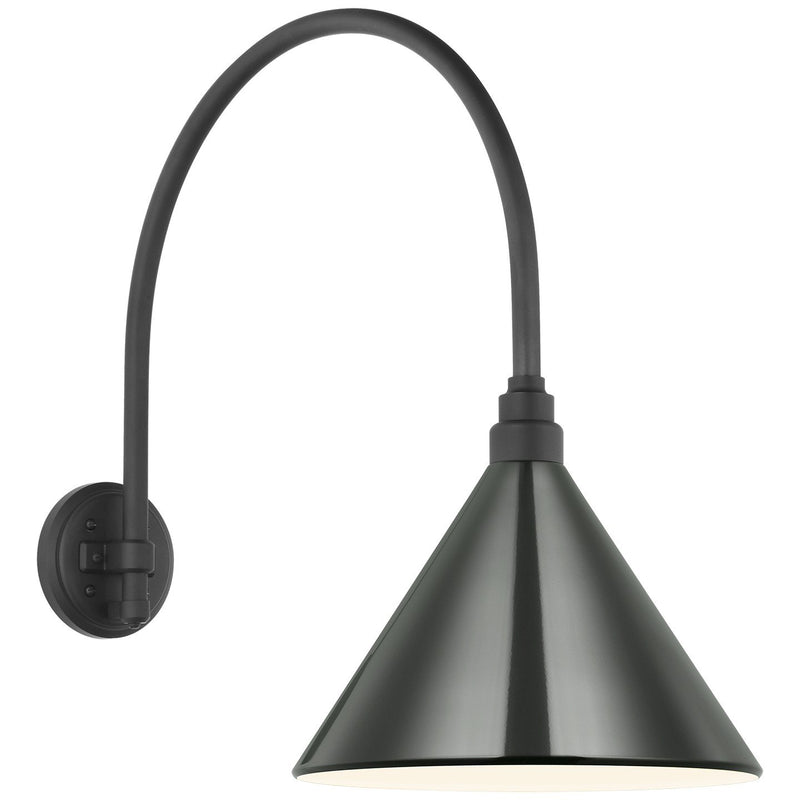 Academy Arched Mack 19.5" Barn Light Outdoor Wall Lantern in Matte Black