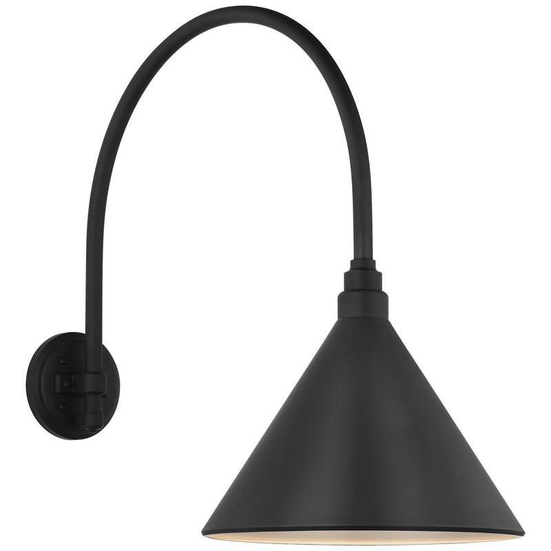 Academy Arched Mack 19.5" Barn Light Outdoor Wall Lantern in Matte Black