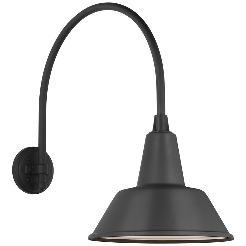 Academy Arched Mack 19.5" Barn Light Outdoor Wall Lantern in Matte Black