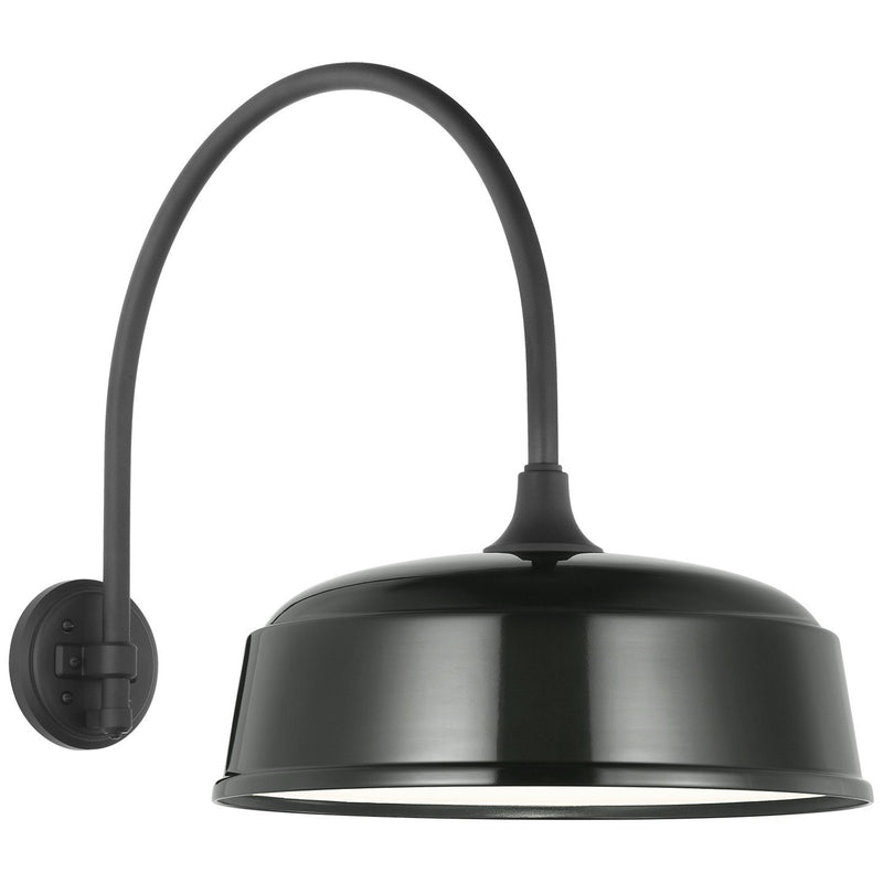 Academy Arched Mack 19.5" Barn Light Outdoor Wall Lantern in Matte Black