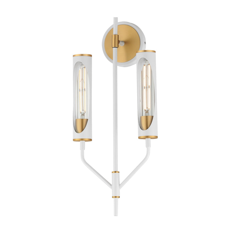 Regent 2 Light Wall Sconce in Light French Gray / Natural Aged Brass
