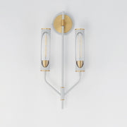 Regent 2 Light Wall Sconce in Light French Gray / Natural Aged Brass