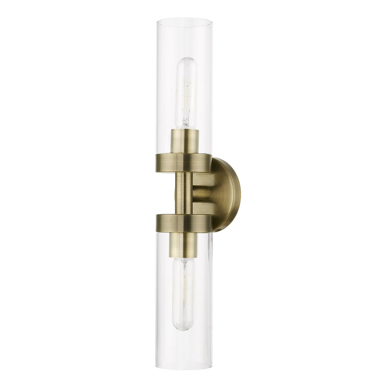 Ludlow 2-Light ADA Bath Vanity Light in Antique Brass