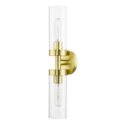 Ludlow 2-Light ADA Bath Vanity Light in Satin Brass
