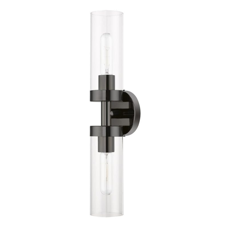Ludlow 2-Light ADA Bath Vanity Light in Black Chrome