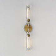 Regent 2 Light Bath Vanity in Light French Gray / Natural Aged Brass