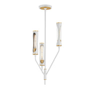 Regent 3 Light Chandelier in Light French Gray / Natural Aged Brass