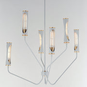 Regent 6 Light Chandelier in Light French Gray / Natural Aged Brass