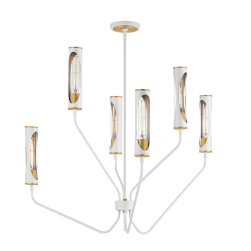 Regent 6 Light Chandelier in Light French Gray / Natural Aged Brass